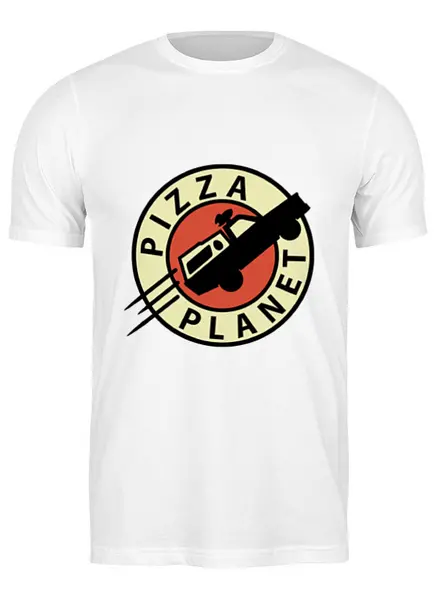 Заказать мужскую футболку в Москве. Футболка классическая Планета пиццы от Romanova - готовые дизайны и нанесение принтов.
