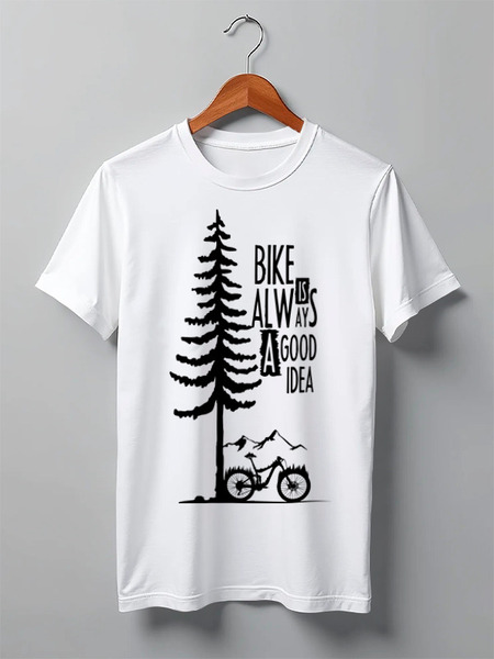 Заказать мужскую футболку в Москве. Футболка классическая Mountain Bike от oneredfoxstore@gmail.com - готовые дизайны и нанесение принтов.