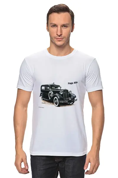 Заказать мужскую футболку в Москве. Футболка классическая Ретроавтомобили 3 от Виктор Гришин - готовые дизайны и нанесение принтов.