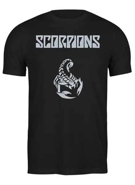 Заказать мужскую футболку в Москве. Футболка классическая Scorpions Band от Leichenwagen - готовые дизайны и нанесение принтов.