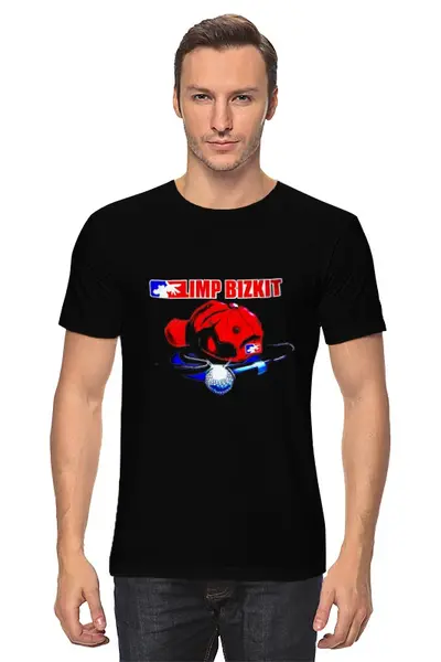 Заказать мужскую футболку в Москве. Футболка классическая Limp Bizkit от Денис - готовые дизайны и нанесение принтов.