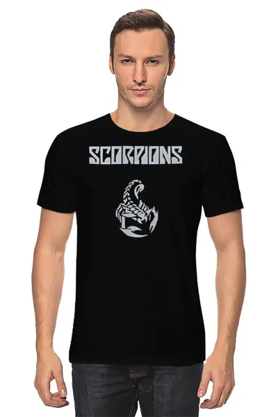 Заказать мужскую футболку в Москве. Футболка классическая Scorpions Band от Leichenwagen - готовые дизайны и нанесение принтов.