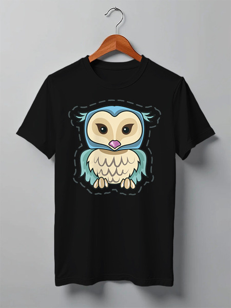 Заказать мужскую футболку в Москве. Футболка классическая Owl Here от oneredfoxstore@gmail.com - готовые дизайны и нанесение принтов.
