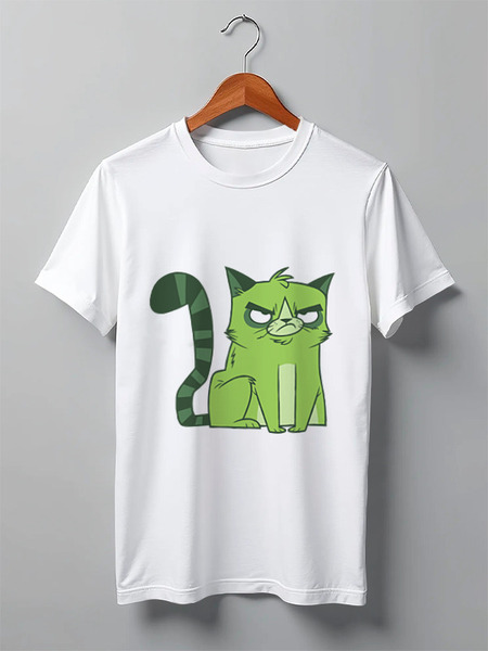 Заказать мужскую футболку в Москве. Футболка классическая Кот (Cat) от Zamula - готовые дизайны и нанесение принтов.
