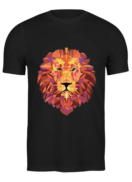 Заказать мужскую футболку в Москве. Футболка классическая Лев (Lion) от Zamula - готовые дизайны и нанесение принтов.