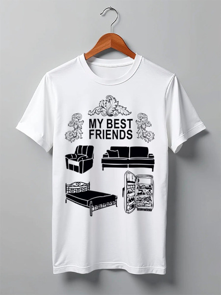 Заказать мужскую футболку в Москве. Футболка классическая My best friends от Kostya  - готовые дизайны и нанесение принтов.