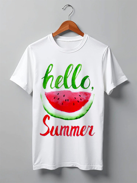 Заказать мужскую футболку в Москве. Футболка классическая Hello summer от Liby - готовые дизайны и нанесение принтов.
