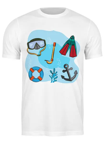 Заказать мужскую футболку в Москве. Футболка классическая Дайвера от BeliySlon - готовые дизайны и нанесение принтов.