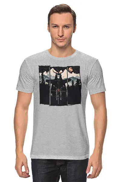Заказать мужскую футболку в Москве. Футболка классическая Wild Biker от oneredfoxstore@gmail.com - готовые дизайны и нанесение принтов.