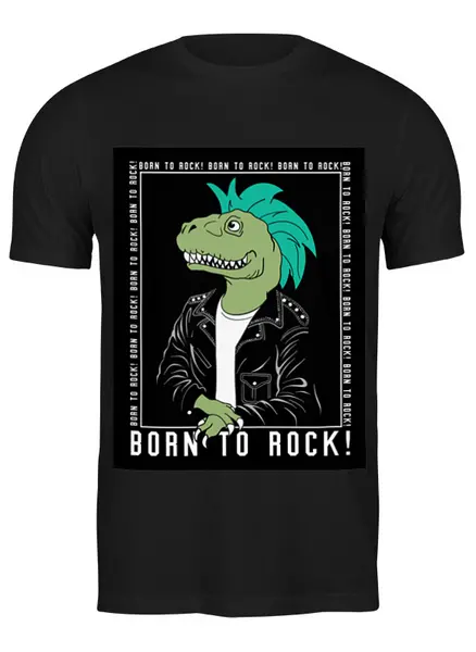 Заказать мужскую футболку в Москве. Футболка классическая Born to rock от Print design  - готовые дизайны и нанесение принтов.