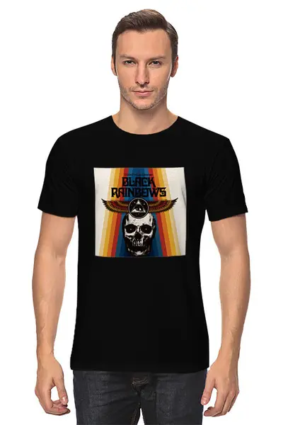 Заказать мужскую футболку в Москве. Футболка классическая Black Rainbows от Fedor - готовые дизайны и нанесение принтов.