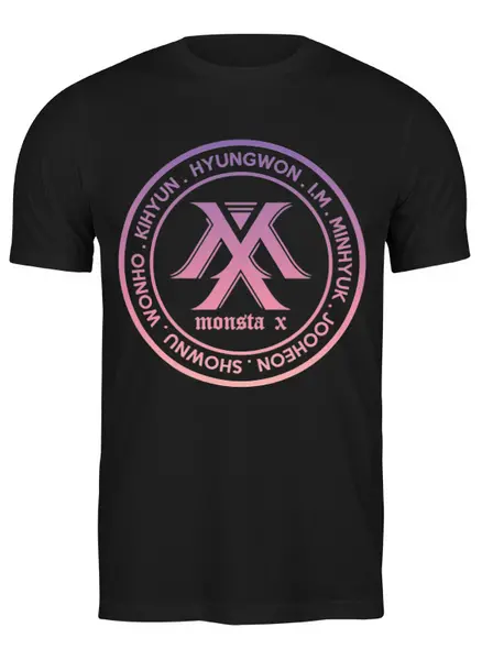 Заказать мужскую футболку в Москве. Футболка классическая Monsta X от geekbox - готовые дизайны и нанесение принтов.
