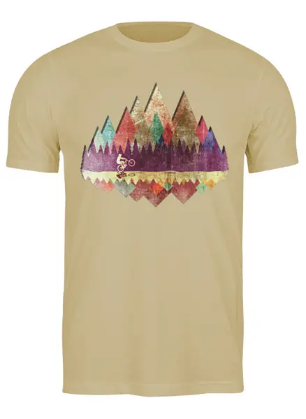Заказать мужскую футболку в Москве. Футболка классическая MTB Retro Trails от oneredfoxstore@gmail.com - готовые дизайны и нанесение принтов.