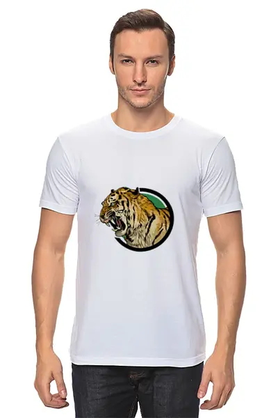 Заказать мужскую футболку в Москве. Футболка классическая Tiger от YellowCloverShop - готовые дизайны и нанесение принтов.