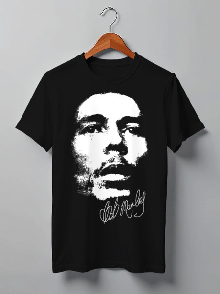 Заказать мужскую футболку в Москве. Футболка классическая Bob Marley от Denis M. - готовые дизайны и нанесение принтов.