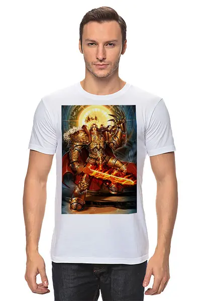 Заказать мужскую футболку в Москве. Футболка классическая Император человечества от GeekFox  - готовые дизайны и нанесение принтов.