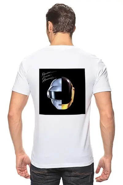 Заказать мужскую футболку в Москве. Футболка классическая Daft Punk от KinoArt - готовые дизайны и нанесение принтов.