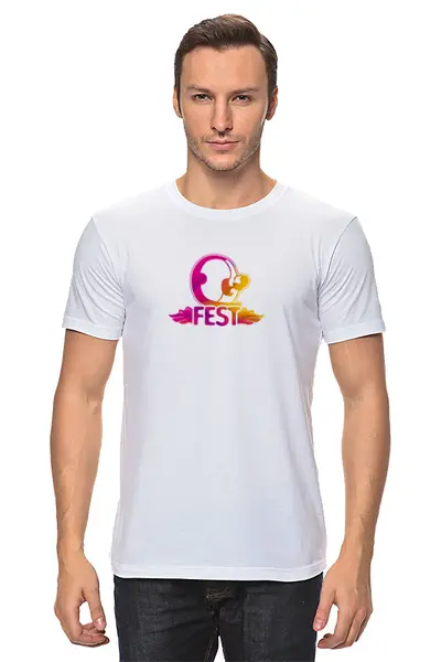 Заказать мужскую футболку в Москве. Футболка классическая Q-FEST basic от msnus - готовые дизайны и нанесение принтов.