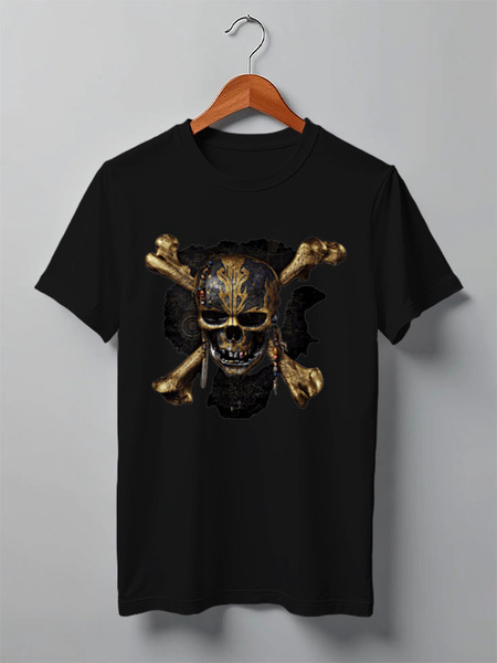 Заказать мужскую футболку в Москве. Футболка классическая Skulls Pirates of the Caribbean Logo от to4a - готовые дизайны и нанесение принтов.