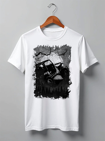 Заказать мужскую футболку в Москве. Футболка классическая  Offroad Expedition от oneredfoxstore@gmail.com - готовые дизайны и нанесение принтов.