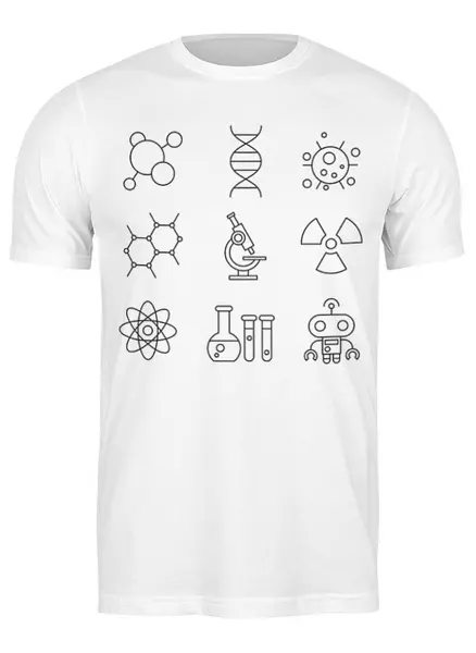 Заказать мужскую футболку в Москве. Футболка классическая Science от oneredfoxstore@gmail.com - готовые дизайны и нанесение принтов.
