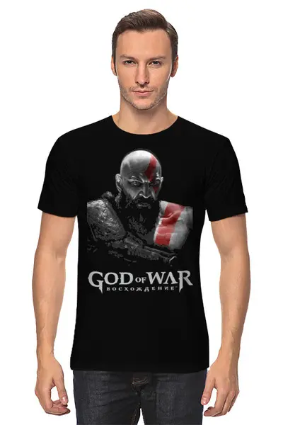 Заказать мужскую футболку в Москве. Футболка классическая GOD OF WAR от robus - готовые дизайны и нанесение принтов.