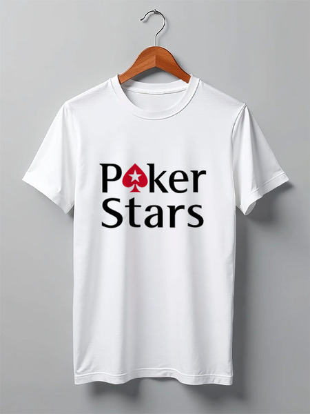Заказать мужскую футболку в Москве. Футболка классическая PokerStars от YellowCloverShop - готовые дизайны и нанесение принтов.