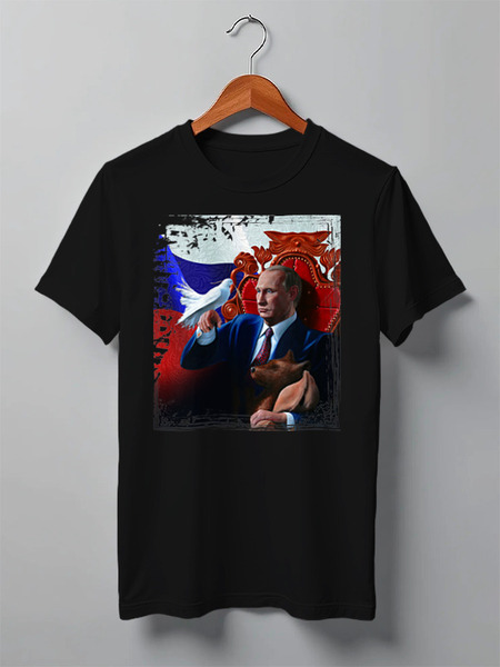 Заказать мужскую футболку в Москве. Футболка классическая PUTIN Design от balden - готовые дизайны и нанесение принтов.