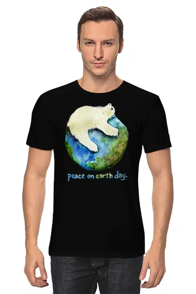 Заказать мужскую футболку в Москве. Футболка классическая День Матери-Земли от printik - готовые дизайны и нанесение принтов.