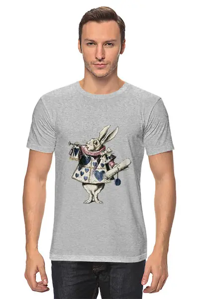 Заказать мужскую футболку в Москве. Футболка классическая Белый Кролик от acidhouses - готовые дизайны и нанесение принтов.