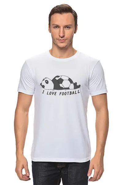 Заказать мужскую футболку в Москве. Футболка классическая Я Люблю Футбол от MariYang  - готовые дизайны и нанесение принтов.