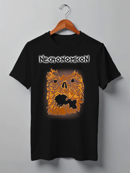 Заказать мужскую футболку в Москве. Футболка классическая Necronomicon от Leichenwagen - готовые дизайны и нанесение принтов.