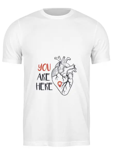 Заказать мужскую футболку в Москве. Футболка классическая Heart от ideboshir - готовые дизайны и нанесение принтов.