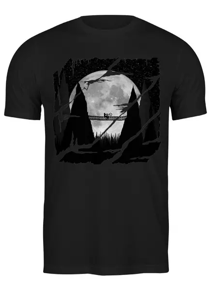 Заказать мужскую футболку в Москве. Футболка классическая Moon Rider от oneredfoxstore@gmail.com - готовые дизайны и нанесение принтов.