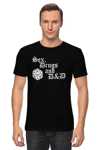 Заказать мужскую футболку в Москве. Футболка классическая DnD Drugs T-shirt от Hangover - готовые дизайны и нанесение принтов.