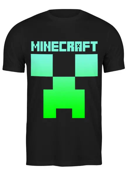 Заказать мужскую футболку в Москве. Футболка классическая MINECRAFT CREEPER от vista12761@rambler.ru - готовые дизайны и нанесение принтов.