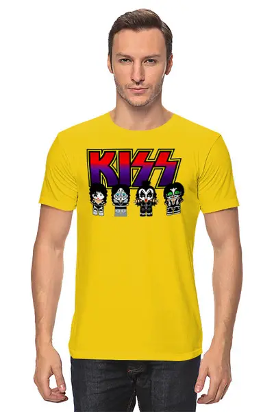 Заказать мужскую футболку в Москве. Футболка классическая Группа КИСС(Kiss)   от T-shirt print  - готовые дизайны и нанесение принтов.
