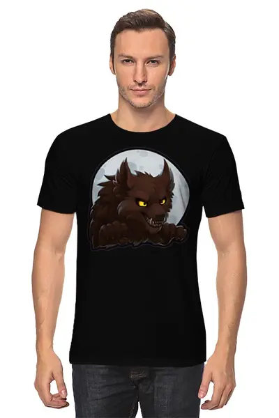 Заказать мужскую футболку в Москве. Футболка классическая Werewolf от rinkusu - готовые дизайны и нанесение принтов.