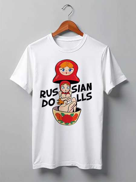 Заказать мужскую футболку в Москве. Футболка классическая Матрёшка от vita22 - готовые дизайны и нанесение принтов.
