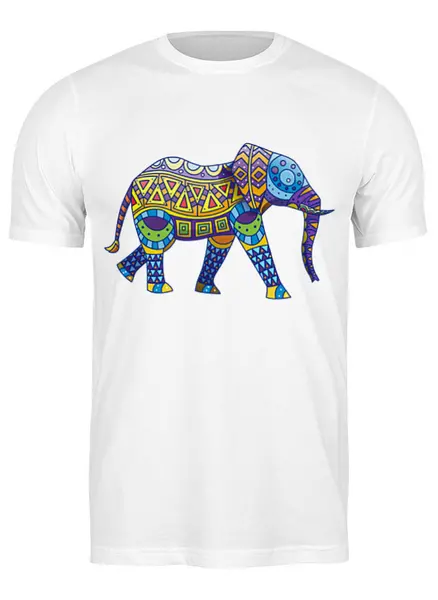 Заказать мужскую футболку в Москве. Футболка классическая Индийский Слон от BeliySlon - готовые дизайны и нанесение принтов.