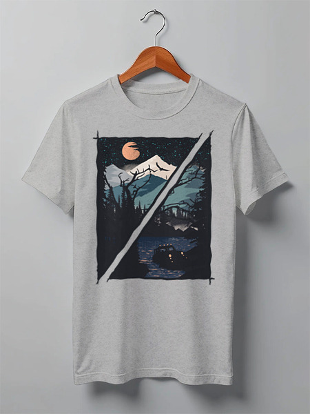 Заказать мужскую футболку в Москве. Футболка классическая Wild Road от oneredfoxstore@gmail.com - готовые дизайны и нанесение принтов.