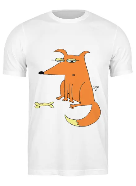 Заказать мужскую футболку в Москве. Футболка классическая Собака от galkagalka - готовые дизайны и нанесение принтов.