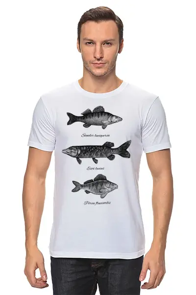 Заказать мужскую футболку в Москве. Футболка классическая Коллекция рыб от printik - готовые дизайны и нанесение принтов.