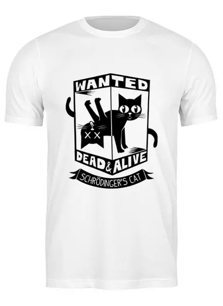 Заказать мужскую футболку в Москве. Футболка классическая Кот Шрёдингера (Dead Alive) от coolmag - готовые дизайны и нанесение принтов.