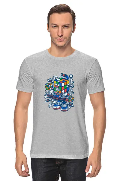 Заказать мужскую футболку в Москве. Футболка классическая Кубик Рубика от balden - готовые дизайны и нанесение принтов.