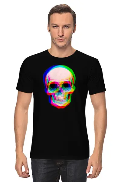 Заказать мужскую футболку в Москве. Футболка классическая Череп 3D от skull - готовые дизайны и нанесение принтов.