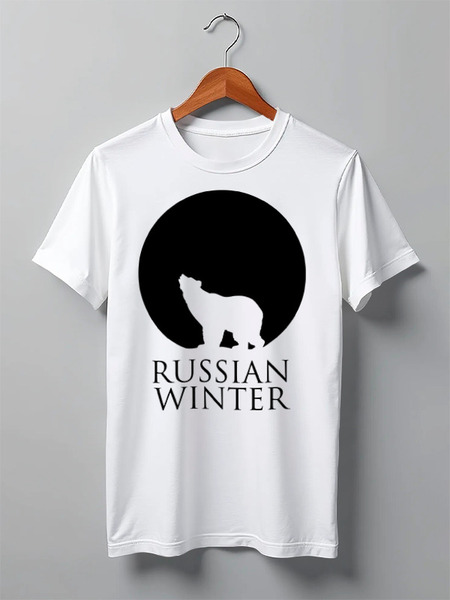 Заказать мужскую футболку в Москве. Футболка классическая Russian winter от gopotol - готовые дизайны и нанесение принтов.