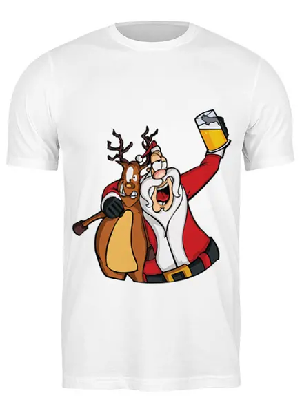 Заказать мужскую футболку в Москве. Футболка классическая Дед мороз от Easy-store - готовые дизайны и нанесение принтов.