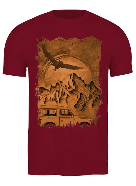Заказать мужскую футболку в Москве. Футболка классическая  Offroad Expedition от oneredfoxstore@gmail.com - готовые дизайны и нанесение принтов.