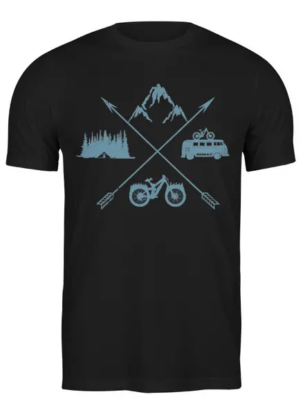 Заказать мужскую футболку в Москве. Футболка классическая Mountain Bike от oneredfoxstore@gmail.com - готовые дизайны и нанесение принтов.
